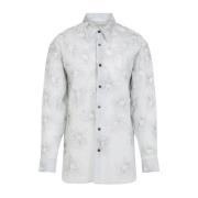 Dries Van Noten Vit Button-Up Skjorta Rak Krage White, Herr