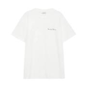 Anine Bing Walker Tee Lyrics Ivory Ekologisk Bomull Beige, Dam