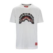 Sprayground Grafiskt Tryck Bomull Crewneck T-shirt White, Herr