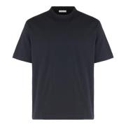 Paolo Pecora Räfflad rund hals bomull T-shirt Black, Herr