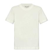 Munthe T-shirt med 'Fenella' logotyp Beige, Dam