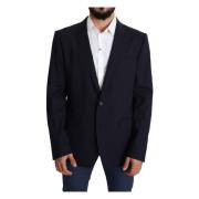 Dolce & Gabbana Elegant Martini Blazer i Svart Ull Black, Herr