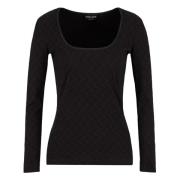 Giorgio Armani Stilig Jumper Uc99 för Män Black, Dam