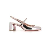 Christian Louboutin Roséguld Studs Spegel Läderpumps Pink, Dam