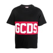 Gcds Svart Band Logo T-shirt Black, Herr