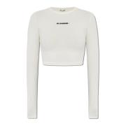 Jil Sander Simtopp med tryckt logotyp Beige, Dam