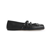 Gucci Horsebit Ballerina Läderskor Black, Dam