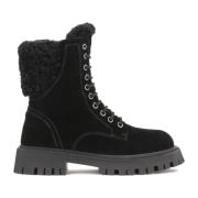 Kazar Platta ankelboots i mjukt mocka Black, Dam