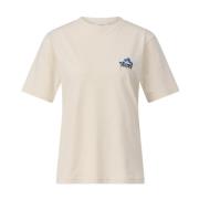 Autry Oversized T-shirt med Logo Print Beige, Dam