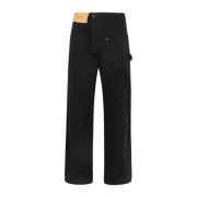 JW Anderson Svarta Loose-Fit Denim Jeans Black, Herr