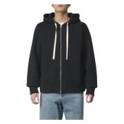 Jil Sander Dragkedja Hoodie Sweatshirt Black, Herr