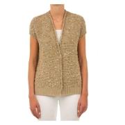 Le Tricot Perugia Kort Beige Cardigan Beige, Dam