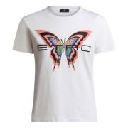 Etro Stiliga Cut and Sew T-shirts White, Dam