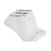 Emporio Armani Trepack strumpor med logotyp White, Herr