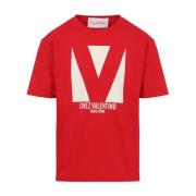 Valentino Röd Bomull T-shirt för Män Red, Herr