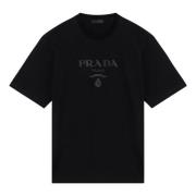 Prada Kortärmad rund hals T-shirt Black, Herr