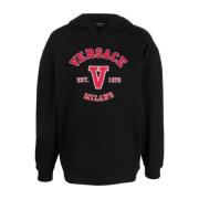 Versace Svart Sweatshirt med 1B000 Stil Black, Herr