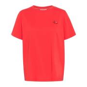 Saint Tropez Flame Scarlet Broderad T-shirt Red, Dam