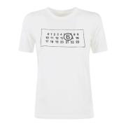 MM6 Maison Margiela Avslappnad Bomull T-shirt för Män White, Dam