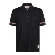 Thom Browne Bomullspolo Black, Herr