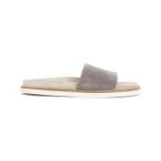 Brunello Cucinelli Lyxiga Nude & Neutrala Sandaler Gray, Herr