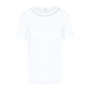 Peserico Vit Rund Hals T-shirt White, Dam