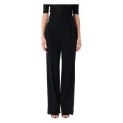 Saint Laurent Svarta Tuxedo-byxor med satinband Black, Dam