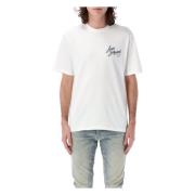 Amiri Ivory Hollywood Tee med Rhinestone Smyckningar White, Herr