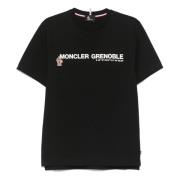 Moncler Casual Bomull T-shirt för Män Black, Herr