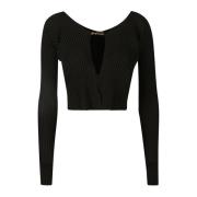 Jacquemus Cardigan med logoplakett Black, Dam