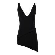 JW Anderson Elegant Ärmelös V-ringad Miniklänning Black, Dam