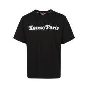 Kenzo Svart T-shirt med snygg brodyr Black, Herr