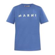 Marni T-shirt med logotyp Blue, Dam