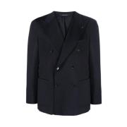 Tagliatore Dubbelknäppt kamelhårsblazer Blue, Herr