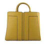 Elisabetta Franchi Curry Hammered Faux Leather Handväska Yellow, Dam