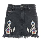 Isabel Marant Mörkgrå Denim Frans Shorts Gray, Dam