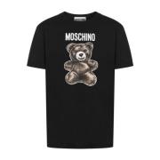 Moschino Svart Teddy Bear Crew Neck T-shirt Black, Herr