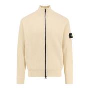 Stone Island Bomull Dragkedja Cardigan Beige, Herr