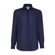 Brunello Cucinelli Marinblå Button-Up Skjorta Blue, Herr