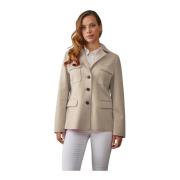 Junge Elegant Feminin Blazerjacka Ivory Beige, Dam