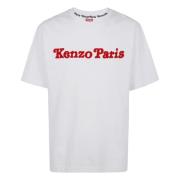 Kenzo Avslappnad Bomull T-shirt White, Herr