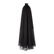 Nina Ricci Svart Sidens Halterneck Klänning Black, Dam