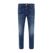 Dsquared2 Skinny bomullsjeans med metall namnskylt Blue, Herr