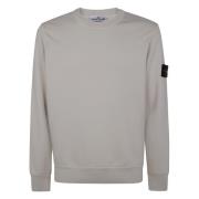 Stone Island Avslappnad Bomullsweatshirt för Män Beige, Herr