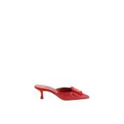 Manolo Blahnik Krokoeffekt Almond Toe Pumps med Spänne Red, Dam