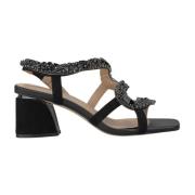 ALMA EN PENA Ormklack Sandal med Strassband Black, Dam