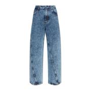 Alaïa Högmidjade jeans Blue, Dam