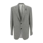 Lardini Rutigt Mönster Ull Blazer Jacka White, Herr