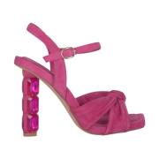 Alma EN Pena Kristall Knut Häl Sandal Pink, Dam