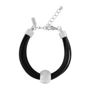 Dansk Copenhagen Lyxigt Läderarmband med Nordisk Charm Gray, Dam